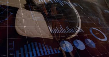 Veri analiz animasyonu. Atın eyeri sağlam durumda. teknoloji, binicilik, dijital