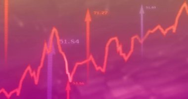 Bulanık arka planda mali grafik ve veri analizi. Finans, iş, istatistik, dijital