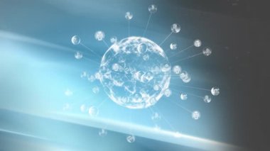 Dairesel düğümlerde farklı insanların yüzleri üzerinden küresel ağ bağlantılarını canlandırmak. Teknoloji, bağlantı, ağ, iletişim, çeşitlilik, dijital