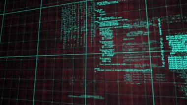 Siyah arkaplanda veri işleme animasyonu. Dijital olarak oluşturulmuş küresel bağlantılar, bilgisayar ve dijital arayüz kavramı.