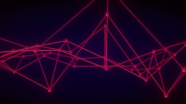 Siyah arkaplandaki bağlantı ağının canlandırılması. Teknoloji ve dijital arayüz kavramı dijital olarak oluşturuldu.