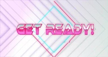 Hareket eden beyaz şekiller üzerinde hazır metin animasyonu. Oyun, retro ve dijital arayüz kavramı dijital olarak oluşturulmuş video.