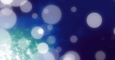 Siyah arka planda uçuşan ışık ve noktaların görüntüsü. Dijital olarak üretilmiş, hologram, illüstrasyon, vektör, parıltı, ışık, parlaklık, çözülmüş ve soyut konsept.