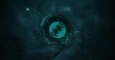 Dünya üzerindeki bağlantı ağının animasyonu. Bilim ve dijital arayüz kavramı dijital olarak oluşturulmuş video.