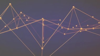 Siyah arkaplandaki bağlantı ağının canlandırılması. Küresel teknoloji, bağlantılar ve dijital arayüz konsepti dijital olarak oluşturulmuş video.