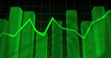 Siyah arkaplana karşı ızgara ağı üzerinden istatistiksel veri işleme resmi. İş veri teknolojisi kavramı