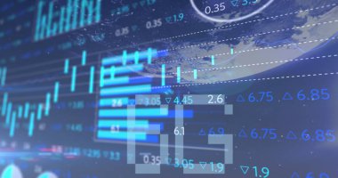 6G metnin üzerindeki veri işleme resmi. Küresel iş ve dijital arayüz kavramı dijital olarak oluşturulmuş görüntü.