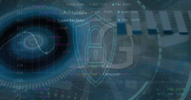 Veri işleme alanındaki tarama görüntüsü. küresel iş ve dijital arayüz kavramı dijital olarak oluşturulmuş görüntü.