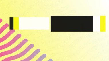 İyi titreşimlerin animasyonu sarı arkaplandaki renkli çizgiler üzerinden yazılıyor. İletişim, şekiller ve dijital arayüz konsepti dijital olarak oluşturulmuş video.