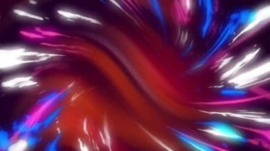 Kırmızı arka planda hareket eden pembe, mor ve beyaz şekillerin animasyonu. Bilim, şekiller ve dijital arayüz konsepti dijital olarak oluşturulmuş video.