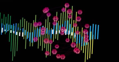 Bağlantılar dünyasındaki dijital veri işleme görüntüsü. Dijital olarak oluşturulmuş küresel bağlantılar, hesaplama ve veri işleme kavramı.
