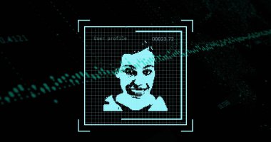 Siyahi arka planda sosyal medya kullanıcıları üzerinden finansal grafiklerin ve verilerin görüntüsü. Küresel ağ, finans, ekonomi ve teknoloji konsepti dijital olarak oluşturulmuş görüntü.