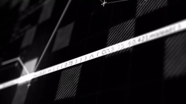 Siyah arka planda finansal veri işleme animasyonu. İş, finans, bilgisayar ve dijital arayüz kavramı dijital olarak oluşturulmuş video.