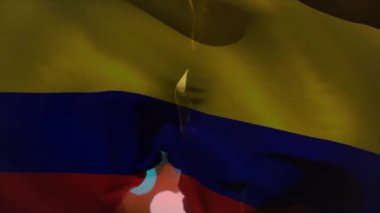 Çift ırklı öpüşme üzerine Kolombiya bayrağı animasyonu. Yaşam tarzı, bayraklar ve vatanseverlik konsepti dijital olarak oluşturulmuş video.
