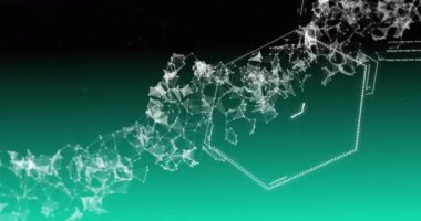 Bilimsel veri işleme ve DNA diziliminin yeşil arka planda canlandırılması. Küresel bilim, veri işleme, bağlantılar, hesaplama ve veri işleme kavramı dijital olarak oluşturuldu.