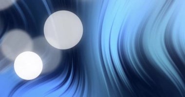 Siyah arka planda beyaz lekelerin ve mavi şekillerin animasyonu. Teknoloji ve dijital arayüz kavramı dijital olarak oluşturuldu.