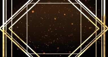 Sarı noktaların üzerinde hareket eden altın çerçevenin animasyonu. Teknoloji ve dijital arayüz kavramı dijital olarak oluşturuldu.