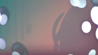 Pembe arka planda hareket eden parlak ışık lekelerinin canlandırması. Renk, şekil, ışık ve hareket konsepti dijital olarak oluşturulmuş video.