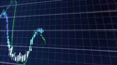 Siyah arka planda finansal veri işleme animasyonu. Küresel iş, finans, bilgisayar ve dijital arayüz kavramı dijital olarak oluşturulmuş video.