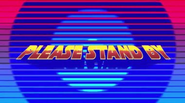 Lütfen renkli şekillerin hareketlerinin üzerinde metin ile durun. Oyun ve dijital arayüz kavramı dijital olarak oluşturulmuş video.