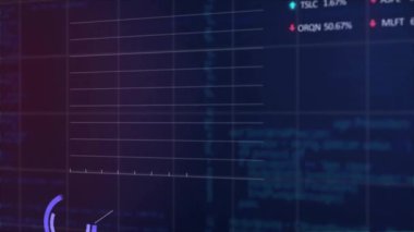 Siyah arka planda finansal veri işleme animasyonu. Küresel iş, finans, bilgisayar ve dijital arayüz kavramı dijital olarak oluşturulmuş video.