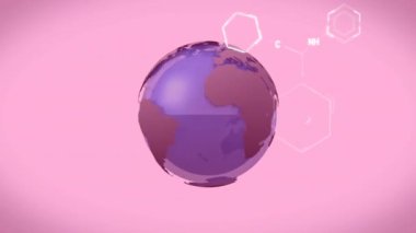 Pembe arka plandaki kimyasal formülün animasyonu. Küresel bilim, teknoloji ve dijital arayüz kavramı dijital olarak oluşturulmuş video.