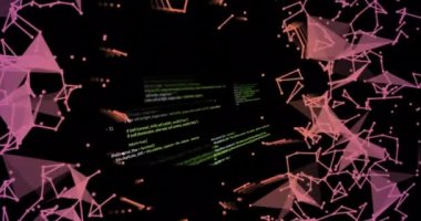 Bağlantı ağları üzerinden ai veri işleme animasyonu. Dijital olarak oluşturulmuş küresel yapay zeka, bağlantılar, hesaplama ve veri işleme kavramı.