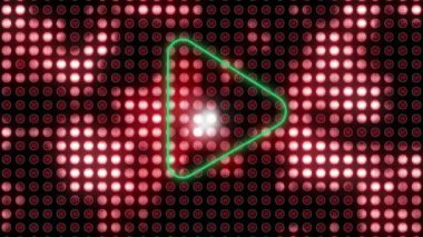 Siyah arkaplanda yanıp sönen neon oyun ikonu animasyonu. Dijital olarak oluşturulmuş küresel sosyal medya, bağlantılar, hesaplama ve veri işleme kavramı.