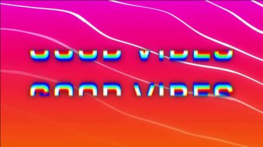 Pembe arka planda iyi titreşimlerin animasyonu. Sosyal medya ve dijital arayüz konsepti dijital olarak oluşturulmuş video.