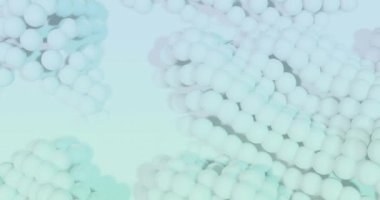 Beyaz arka planda titreşen üç boyutlu soyut şekillerin animasyonu. Renk, şekil, şekil ve hareket konsepti dijital olarak oluşturulmuş video.