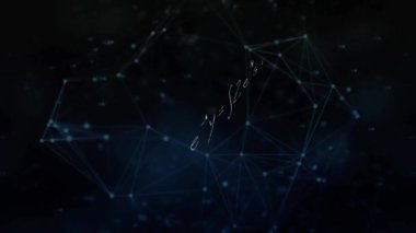 Matematiksel veri işlemenin siyah arkaplan üzerindeki animasyonu. Küresel bilim, bağlantılar, hesaplama ve veri işleme kavramı dijital olarak oluşturulmuş video.