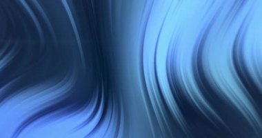 Mavi arkaplanda hareket eden parlayan ışık izlerinin animasyonu. Renk, şekil, ışık ve hareket konsepti dijital olarak oluşturulmuş video.