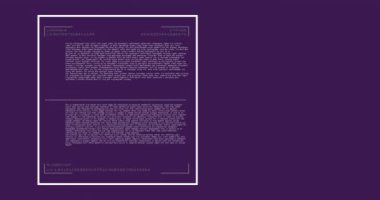 Mor arkaplan üzerinde istatistik ve veri işleme animasyonu. Küresel iş, finans, bağlantılar, hesaplama ve veri işleme kavramı dijital olarak oluşturulmuş video.