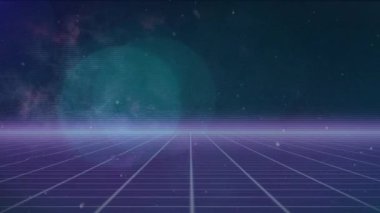 Koyu arkaplanda hareket eden parlak ışık noktalarının canlandırması. Işık, renk, desen, şekil ve hareket konsepti dijital olarak oluşturulmuş video.