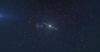 Siyah arka planda hareket eden ışık ve noktaların animasyonu. Şekiller, ışık, hareket ve arkaplan konsepti dijital olarak oluşturulmuş video.