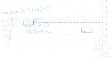 Matematiksel veri işleme animasyonu beyaz arkaplan üzerinde. Küresel bilim, bağlantılar, hesaplama ve veri işleme kavramı dijital olarak oluşturulmuş video.