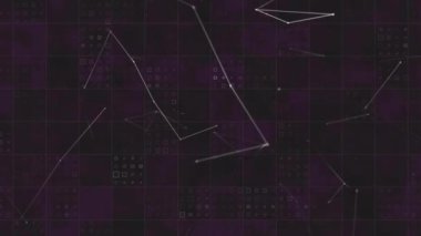 Kare üzerinde hareket eden şekillerin animasyonu. Teknoloji, şekiller ve dijital arayüz konsepti dijital olarak oluşturulmuş video.