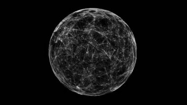 Siyah arkaplanda hareket eden şekillerin animasyonu. Teknoloji ve dijital arayüz kavramı dijital olarak oluşturuldu.