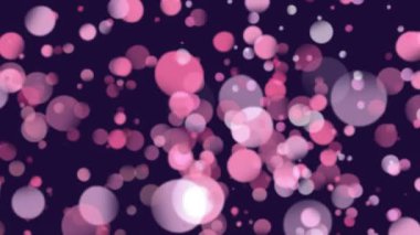 Pembe ve beyaz bokeh animasyonu koyu arkaplanda. Soyut, aydınlık, parıltılı, ışıltılı, şenlikli, kutlama