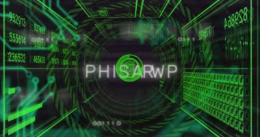 Metin üzerinde veri işleme ve diyagramlar animasyonu. Teknoloji ve dijital arayüz kavramı dijital olarak oluşturuldu.