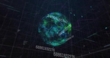 Siyah arka planda dünya üzerindeki bağlantı ağının animasyonu. Dijital olarak oluşturulmuş küresel bağlantılar, hesaplama ve veri işleme kavramı.