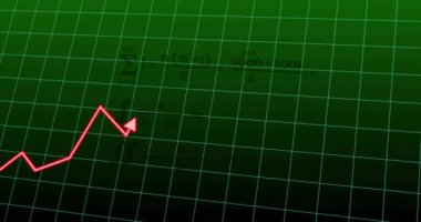 Kareler üzerinde veri işleme ve diyagramlarının animasyonu. Küresel teknoloji, iş ve dijital arayüz kavramı dijital olarak oluşturulmuş video.