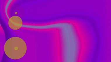Mor arkaplanda hareket eden parlak ışık lekelerinin canlandırması. Renkler, şekiller, ışık ve hareket konsepti dijital olarak oluşturulmuş video.