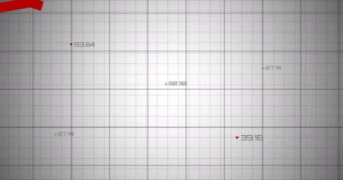 Gri arka planda finansal veri işleme animasyonu. Küresel finans, iş, bağlantılar, hesaplama ve veri işleme kavramı dijital olarak oluşturulmuş video.