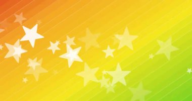 Hareket eden gökkuşağı arkaplanı üzerinde süzülen yıldızların ve gökkuşağı dudaklarının animasyonu. Renkler, gurur, kutlama ve dijital arayüz konsepti dijital olarak oluşturulmuş video.