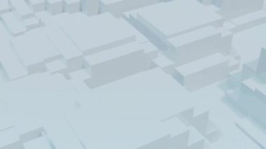 Beyaz arka planda hareket eden beyaz şekillerin animasyonu. Desen, soyut arkaplan ve dijital arayüz konsepti dijital olarak oluşturulmuş video.