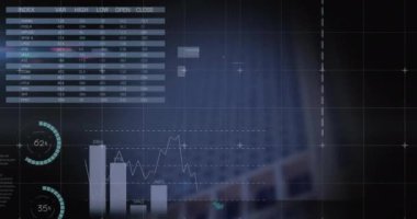 Dünya haritası üzerinde veri analizi ve yüzdelerle birlikte turta grafikleri. Analiz, istatistik, görselleştirme, bilgi grafikleri, veri bilimi, küresel