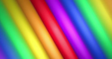 Gökkuşağı çizgili arka planda aşk ve gurur metninin animasyonu. Eşcinsel, lezbiyen, lgbtq, eşitlik, haklar, aşk ve gurur dijital olarak üretilen video.