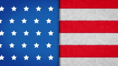 Bağımsızlık Günü 'nün animasyonu yıldız şekilleri ve çizgileri üzerine yazılmış metinler. Dijital olarak üretilmiş, vektör, Amerikan bayrağı, vatanseverlik, kutlama, özgürlük ve kimlik kavramı.