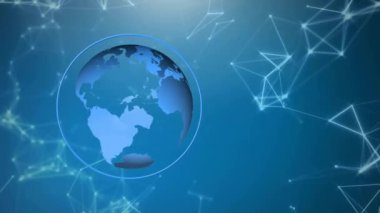 Dünya üzerindeki bağlantı ağının animasyonu. küresel iş ve dijital arayüz kavramı dijital olarak oluşturulmuş video.